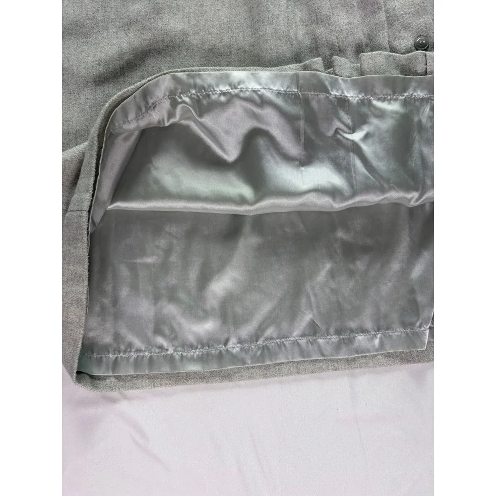 Vintage Wool Blend Pleated Midi Skirt Women Size S/M Gray Dark Academia Preppy - Picture 5 of 6